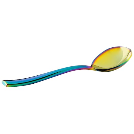 Bon Chef Manhattan, Bouillon Spoon, Mirror Finish, 18/10, 6.38" - Rainbow , set of 12 S3001RB